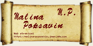 Malina Popsavin vizit kartica